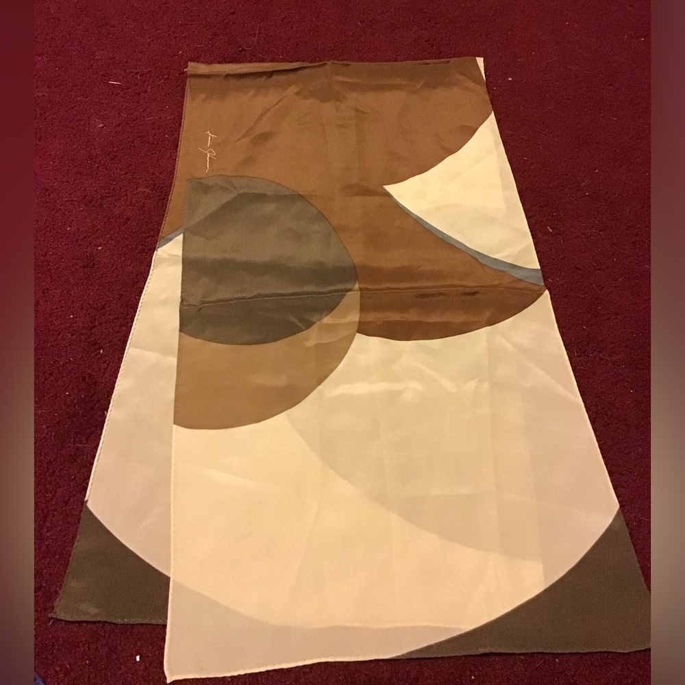 GINNIE JOHANSEN VINTAGE SILK SCARF EUC NEUTRALS